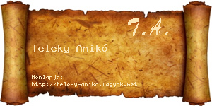 Teleky Anikó névjegykártya